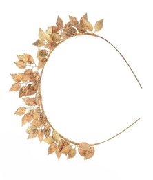 Delicado anillo de flor de hoja, corona de aro, diadema dorada y plateada, tocado de novia, tocado de flores, tocado de boda, joyería para el cabello nupcial 7585319