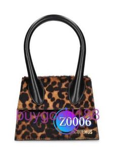 Delicate luxe Jaq Designer Tote Leopard Print Lederen Bag Nieuwe SS24 Solid Color Modieuze textuur Een schouder Kleine handtas