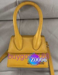 Delicate luxe Jaq Designer Tote Yellow Crossbody Tas Solid Color Modieuze textuur Een schouder Kleine handtas