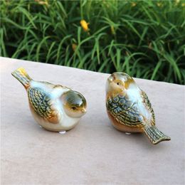 Delicados amantes de la porcelana pájaro en miniatura decorativo de cerámica artículo de pajarito estatuilla adorno de escritorio artesanía accesorios presentes 2235q