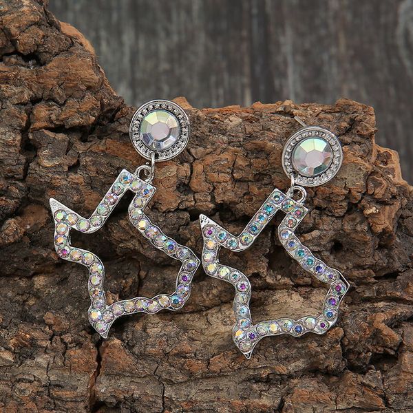 Pendientes delicados de Texas 2021 nuevos pendientes de mapa TX recortados de cristal colorido pavé para mujer joyería de Boutique envío gratis