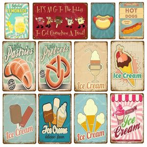 Délicieux aliment fruité à tarte glacée metal peinture murale peinture plaque vintage affiche pub bar café house décor de maison 20cmx30cm woo