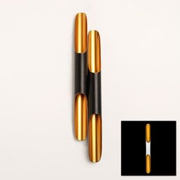 Delightfull Coltrane Modern Wall Light Lamp SCONCE LED OMHOOG OP ALUMINIUM PIPE WING 2 Lichten Black Golden231o