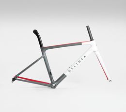 Delihea Red Red Rimdisc Road Bicycle Frameset Carbon Bike Cadre à l'extérieur