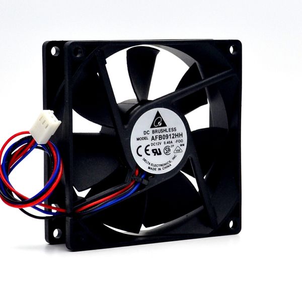 Delta AFB0912HH 9225 92*92*25 MM 90x90x25mm DC12V 0.40A boîtier ventilateur de refroidissement 67.92CFM 3200 tr/min 3 fils connecteur 3 broches ventilateur de refroidissement