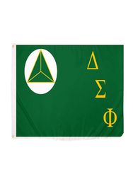 Delta Sigma Phi Chapitre Fraternity Flag 3x5 Ft 100D Polyester Digital Printing intérieur Utilisation extérieure de la suspension 3141921