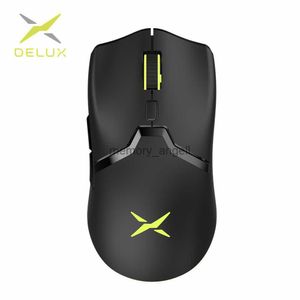 Delux M800 RGB 2.4Ghz Wireless Gaming Mouse Dual Mode 16000 DPI Lightweight Ergonomic 1000Hz Mice with Soft rope Cable HKD230825