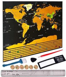 Deluxe Erase World Travel Map Scratch For Room Office Decoration Wall Pegaters 2110255177695