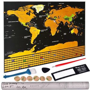 Mapa de viajes del mundo de borrado de lujo, pegatinas de pared para decoración de habitación, hogar y oficina, 210726241h