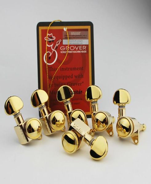 Deluxe Grover Machine Heads Taillers Lock String Bouton Guitare Tuning PEGS 6R SET2115701