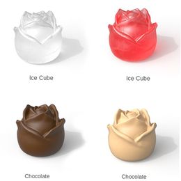Moule de glace de luxe Moules de chocolat Formes pour la forme de glace Rose Flower Ball Maker Maker Ice Hockey Plateau Silicone Glea Cube Moule avec couvercle