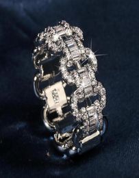 Deluxe Lovers Lab Diamond Ring 925 Sterling Silver Bijou Compromiso Anillos de boda de boda para mujeres Men Cadena de joyería de joyería Y1125845089