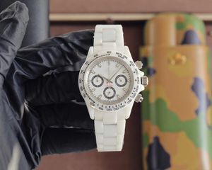 Deluxe Master Design Ditona-serie kastgrootte 43 mm saffierglas Japan multifunctionele timing quartz uurwerk keramische horlogeband originele gesp