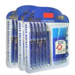 DELVTCH 05MM Effaçable Costume Gel Stylo BlueBlack Encre Magique Effaçable Stylo Recharge et Stylo Ensemble Pour L'école Étudiant Bureau Outils D'écriture 220714