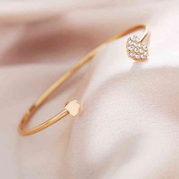 Delysia King European and American Ladies 'Opening Armbanden zijn retro eenvoudige hartvormige liefde