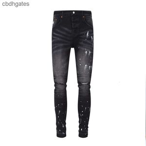 Demin Jeans Herenmode Jean 2023 Amiirii American High Purple Street Black Paint Live Brand