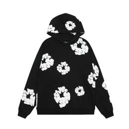 Demin Tear Sweatère Designer de haute qualité Hoodie Black Men's's The Cotton Wreath Sweatshirt Unisex OversadiasiE Design Fashion Hip Hop Hooded Swetshirts78