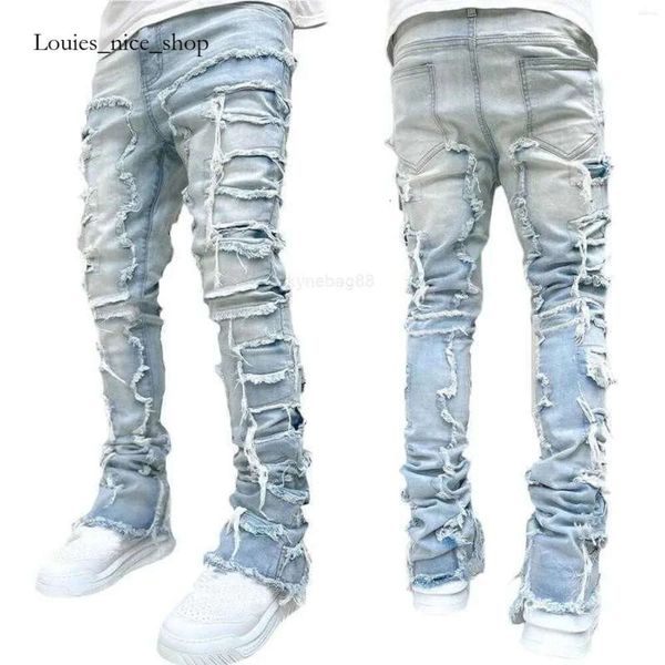 Jeans de déchirure de la demin jeans pour hommes hommes s déchiré en détresse détruite pantalon de la démin