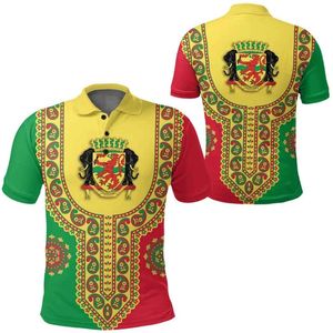 République démocratique du Congo drapeau impression 3D haute qualité Polo été décontracté revers cou hommes femmes à manches courtes hauts 240228