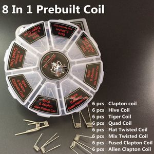 Demon Killer 8 en 1 Kit de boîte de bobine pré-construit Plat torsadé Fused Clapton Hive Fils d'enveloppe préfabriqués Alien Mix torsadé Tiger Quad DHL