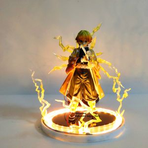 Demon Slayer Agatsuma Zenitsu PVC Actiefiguren Thunderclap en Flash Effect Anime Kimetsu No Yaiba Figurine Model Toys Q1123