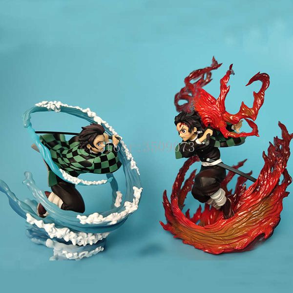 Demon Slayer Anime Figure Kamado Tanjirou Hinokami Kagura Action Figure Kimetsu no Yaiba Figuarts ZERO Figurine Modèle Poupée Cadeau Q0621