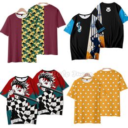 T-shirt Anime Demon Slayer Kimetsu No Yaiba, Tanjirou Nezuko Shinobu Giyuu Zenitsu, Costume de Cosplay imprimé, Vintage, Top T-Shirts