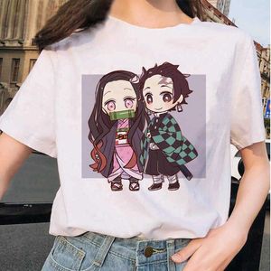 Demon Slayer T Shirt Women Graphic Streetwear Tshirt Kimetsu No Yaiba Clothes Japanese Female Anime T-shirt Top Tees X0527
