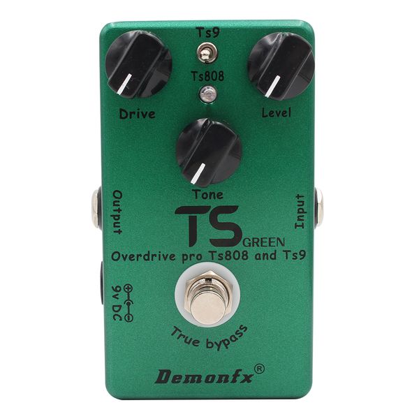 Demonfx Pedal de Guitarra TS Green V1.0 / TS9 et TS808 V2.0 TS Red II Guitar Pédal Overdrive Pro Vintage True Typass