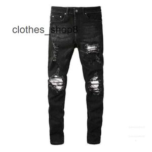 Denim Amiirs Jeans Pantalons de créateur Homme Automne 2024 Été Nouveau Patch Cassé Mode High Street Slp Slim Fit Mâle 0AIO