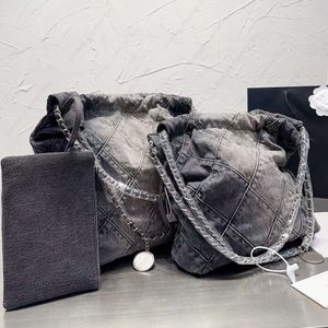 Denim tas 22 ontwerper grote schouder boodschappentas reizen vrouw sling body duurste handtas met zilveren ketting Gabrielle Qui
