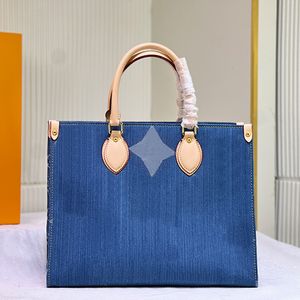 Bolso de mezclilla Bolso de mano de diseñador Bolso mediano Bolso de mano grande Bolso de mano clásico con flores antiguas Bolsos de hombro para compras Bolso de viaje de fin de semana Bolso para computadora portátil Azul