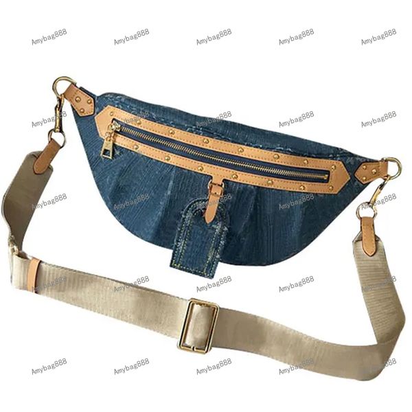 Bolso de mezclilla Bolso de mano vintage Bolso de cintura Bolso de hombro de diseñador Bolsos de mano para mujer Bolso de lona Bolso de axila de flor vieja Bolso estampado Mochila M46203 M46837