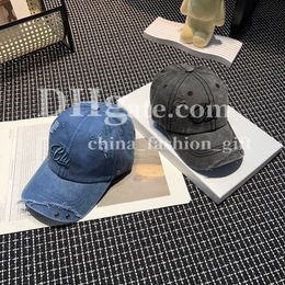 Casquette de baseball en denim Designer Chapeau cassé pour hommes Lettre de luxe Casquette de broderie Été Chapeau respirant Street Hip Hop Chapeau Chapeau de soleil en plein air