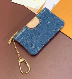 Denim blauw 10a topkwaliteit mode munt portemonnees luxe ontwerpers Frankrijk stijl munten bouch portemonnee mannen dames lady lederen zip portemonnee sleutel portefeuilles mini creditcard m82961