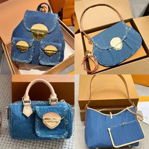 Denim Blue Carry Alle handtassen Dames Designer Coussin Crossbody Tassen Hoge kwaliteit rugzakken Kleine Boston schoudertas Jeans Hobo Tote portemonnee