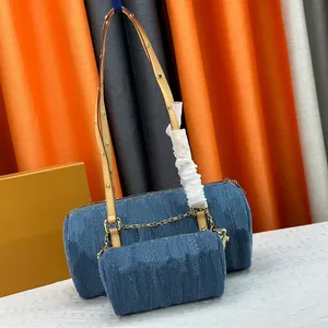 Denim blauwe papillon bakken handtas dames onderarm tassen ontwerper schoudertas mode pochette schattige avond portemonnees stokbrood casual draagtassen vintage vrouw handtassen