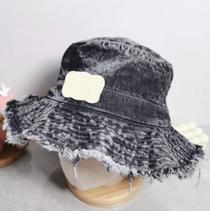 Denim bleu large bord chapeau femmes concepteur seau chapeaux grande casquette plage bonnets plat Fedora dames mode pêcheur seau casquettes