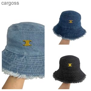 Denim Backet Hat Women Designer Caps Ribbed Solid Wide Brim Hats Outdoor Fashion S67B