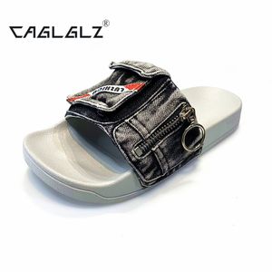 Denim caglglz plat gekleurde dikke 822 bodem comfortabele slippers 34-48 grote casual outdoor sandalen voor mannen en vrouwen 230717 770