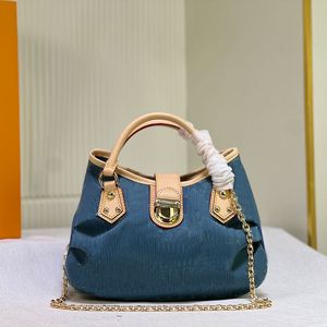 Colección Denim Bolso de diseñador Bolso Hobo vintage Bolso con cadena Bolsos de hombro Bolsos de mano para mujer Bolso de lona Bolso con flores viejas para las axilas Monedero estampado Mochila Herrajes dorados