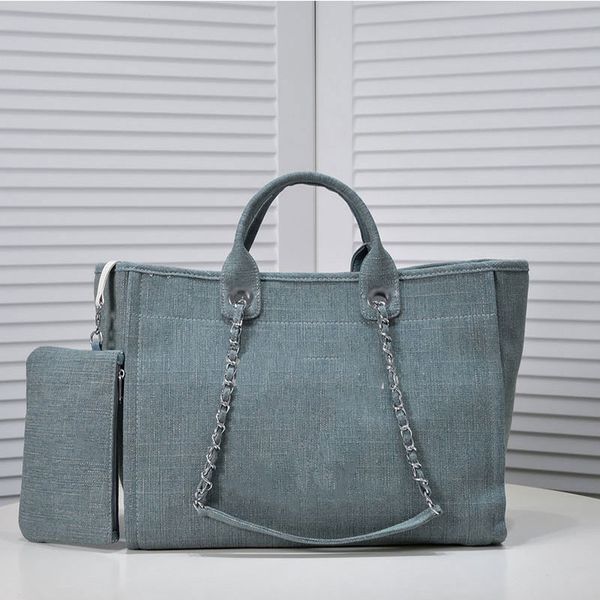 2023 Bolso de playa de diseñador Bolso de compras de mezclilla de lujo Bolso de mamá de viaje de gran capacidad Bolsos de mujer bolso de cadena de moda bolso de hombro bolsos de diseñador de alta calidad