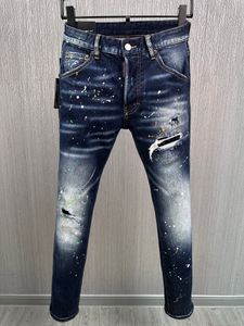 Denim Designer Guy Hommes Cool Jeans longs Pantalons de broderie Trous Pantalon Italie Taille 44-54 DSQ2 D2china Haute Qualité