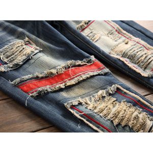 Denim Designer Hole Jeans Hoge kwaliteit gescheurd voor mannen Maat 28-38 40 Herfst Winter Plus Fluwelen HIP HOP Punk Streetwear Broek 119
