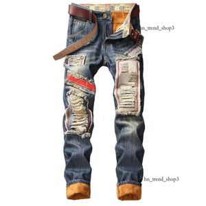Denim Designer Hole Jeans Haute Qualité Déchiré Pour Hommes Taille 28-38 40 Automne Hiver Plus Velours HIP HOP Punk Streetwear Pantalon 983