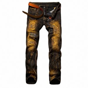 Denim Designer Hole Vintage Jeans de haute qualité déchiré pour hommes Taille 28-42 2023 Nouveau All-Seas HIP HOP Punk Street Fi Jeans R8Qs #