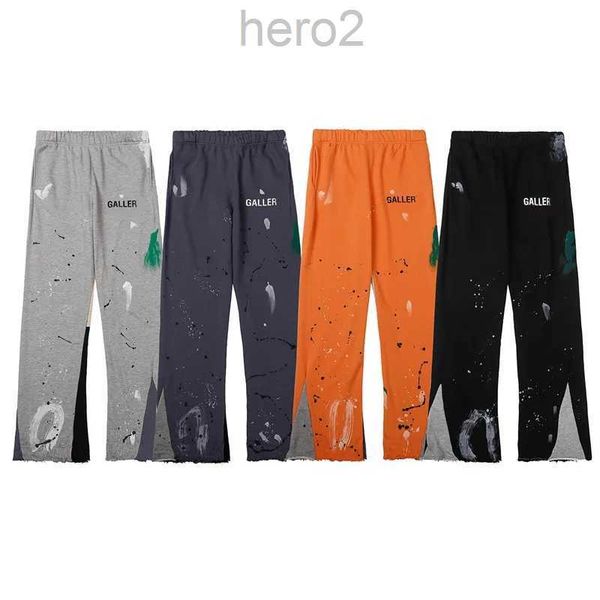 Pantalones de diseñador de mezclilla Departamento de impresión de letras moteadas Pareja de mujeres para hombres Galerías versátiles sueltas Pantalón Casual queen_wardrobe FNW9