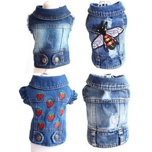 Denim hondenkleding kleding cowboy huisdier puppy kleding voor kleine honden jeans jas huisdieren vest jas outfits xs-2xl