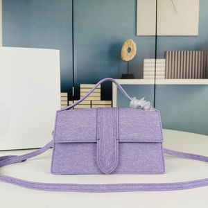 Bolso de tela vaquera Bolso de hombro para mujer Lona lisa Bolso cruzado Diseñador de carteras con solapa Bolsas de mensajero Accesorios de hardware dorados Embrague de alta calidad