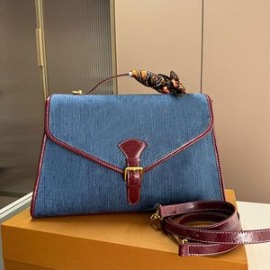 Denim handtas designer tas tas tas lady cross body tas vintage schoudertassen halve maan portemonnee canvas handtas handtas oude bloem onderarm tas print portemonnee reiszak